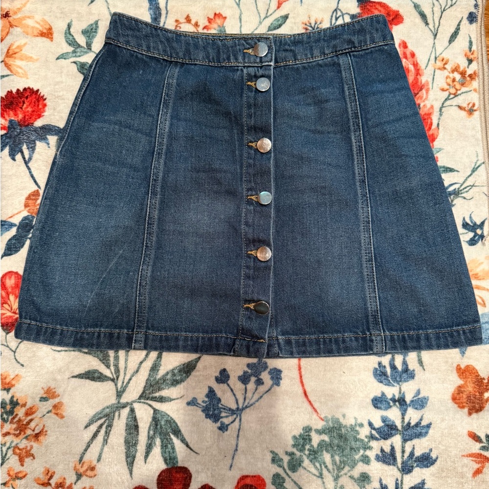 H&M Blue A-line Mini Skirt Casual